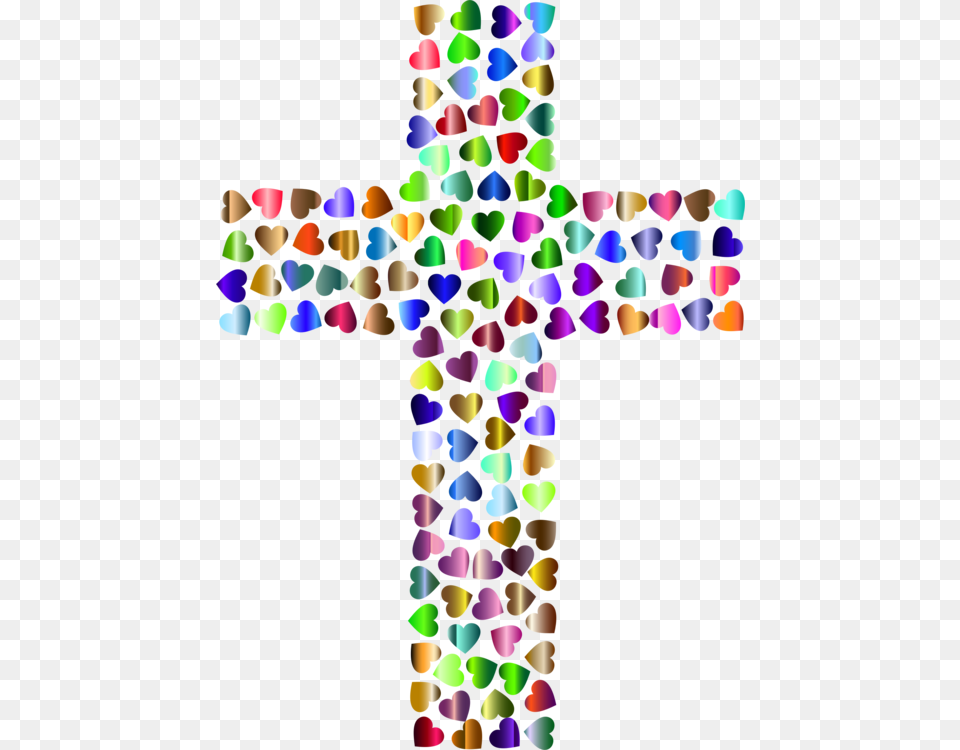 Petalsymmetrysymbol Hearts On Cross, Symbol Free Png