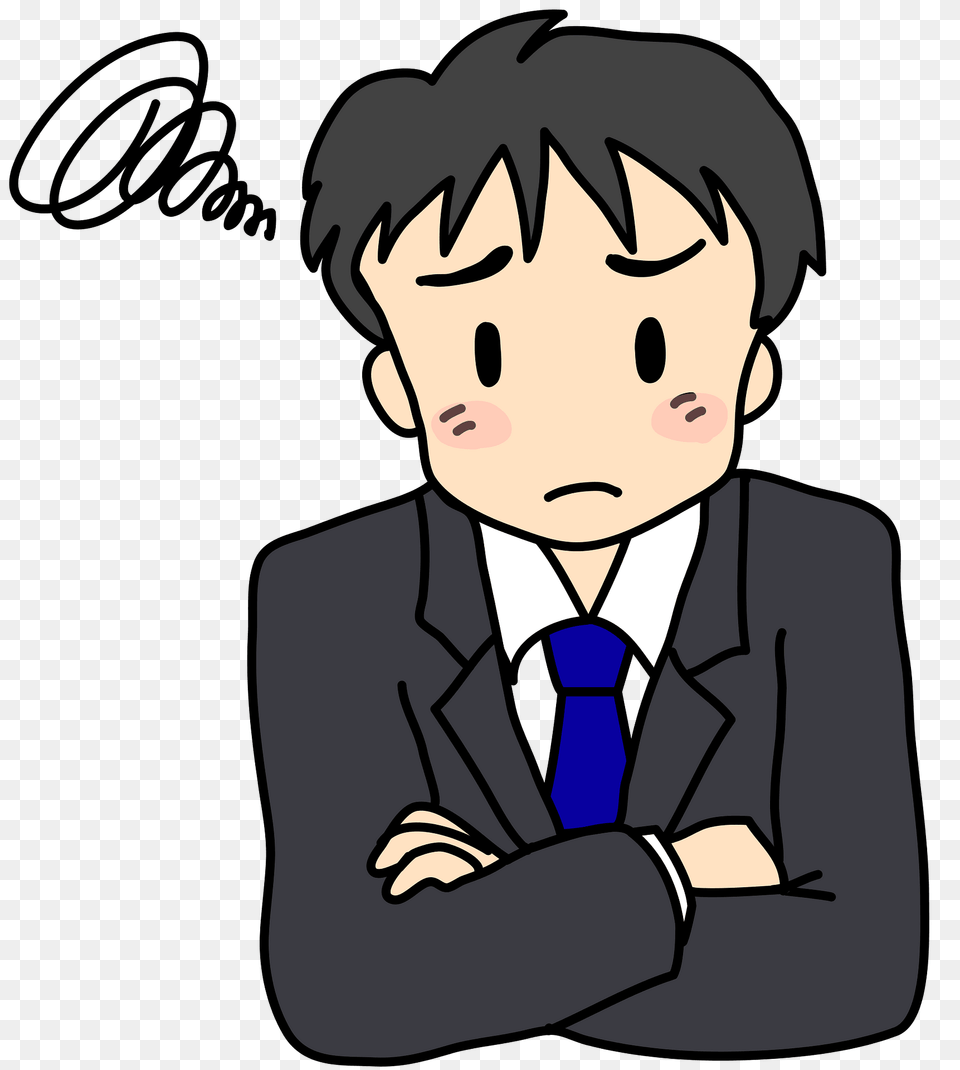 Pete Businessman Is Troubled Clipart, Accessories, Publication, Formal Wear, Comics Free Png