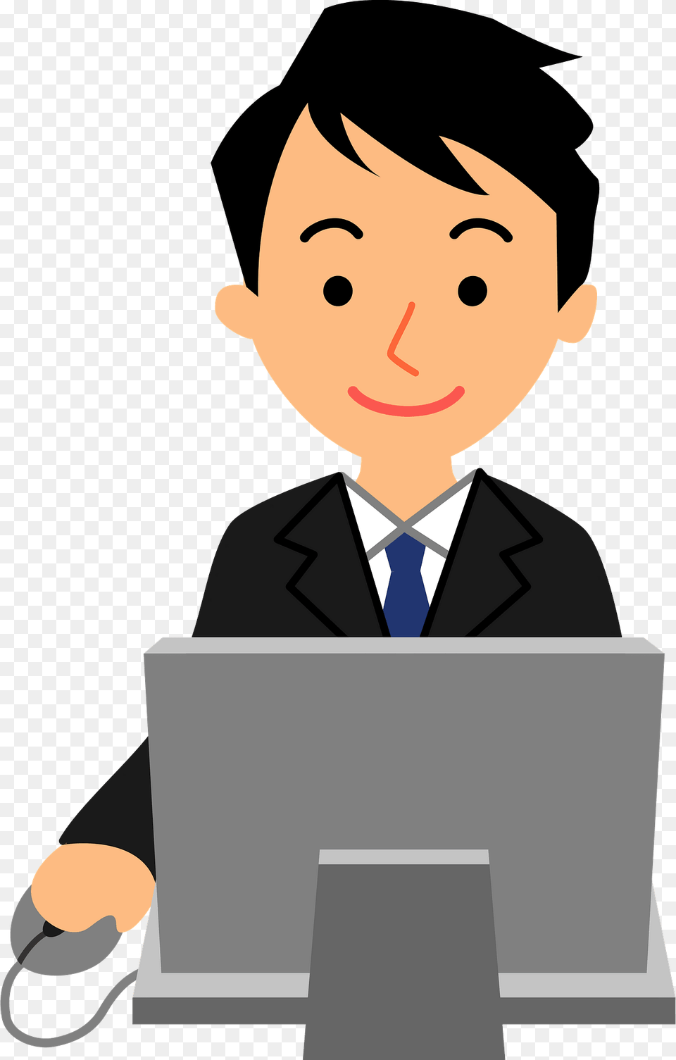 Pete Businessman Is Working On The Computer Clipart, Electronics, Pc, Laptop, Adult Png