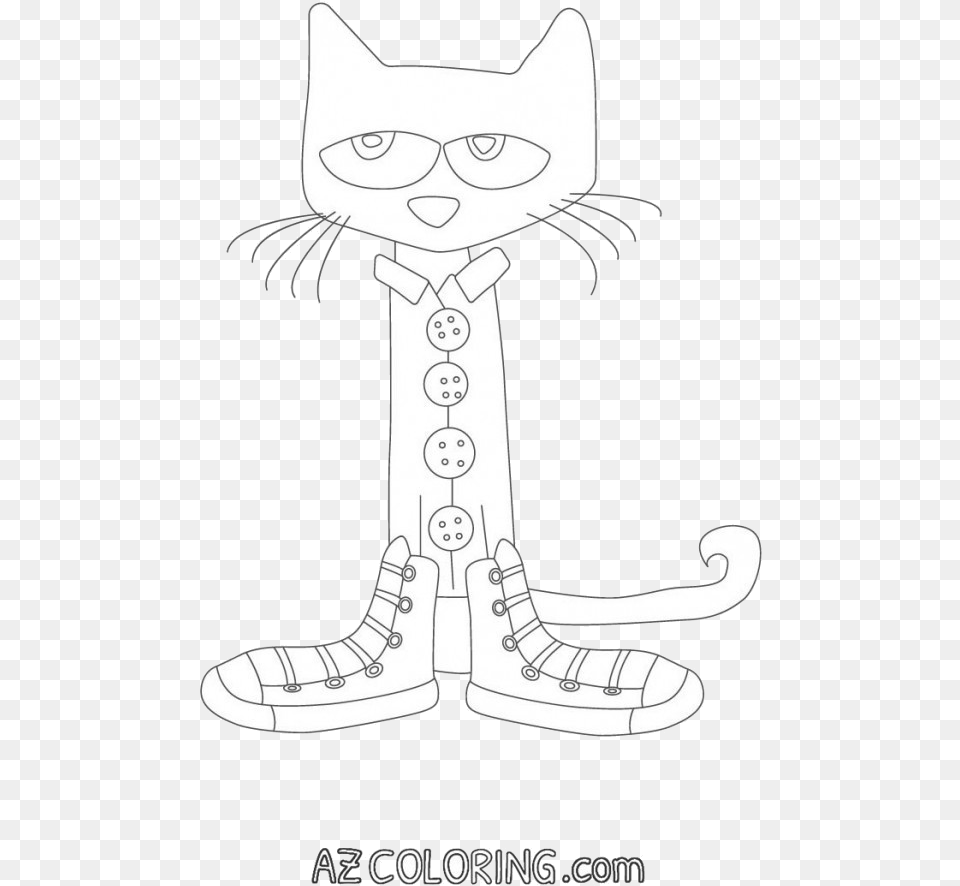 Pete The Cat Black And White Transparent Cartoons Domestic Short Haired Cat, Baby, Person Free Png Download