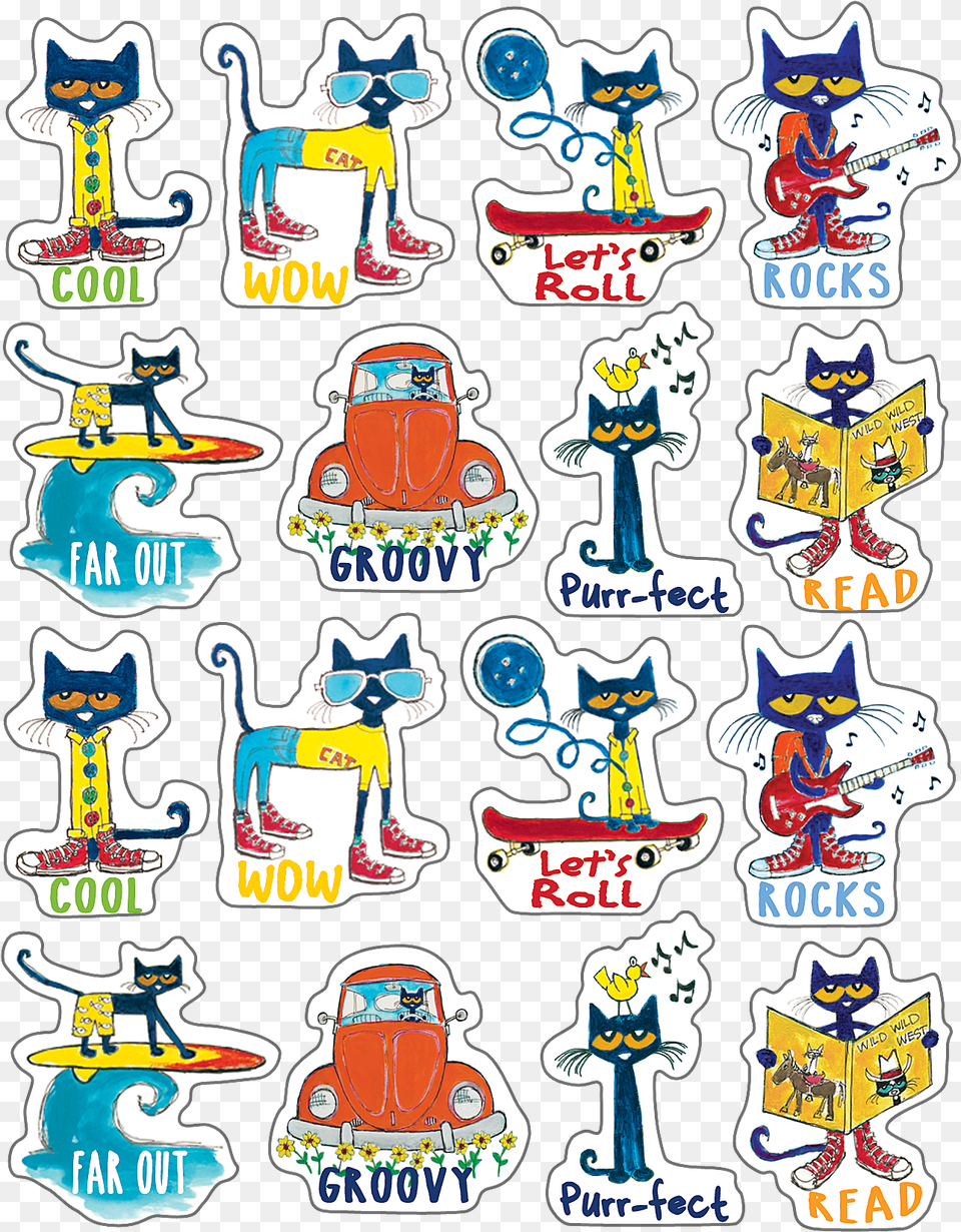 Pete The Cat Stickers, Sticker, Baby, Person, Animal Png Image
