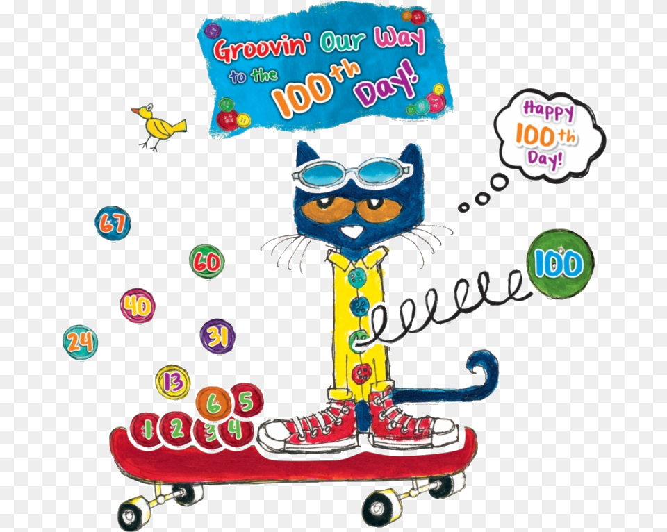 Pete The Cat Tcr Groovy Days Of School Bulletin Transparent Pete The Cat Bulletin Board, Face, Head, Person, Advertisement Free Png Download