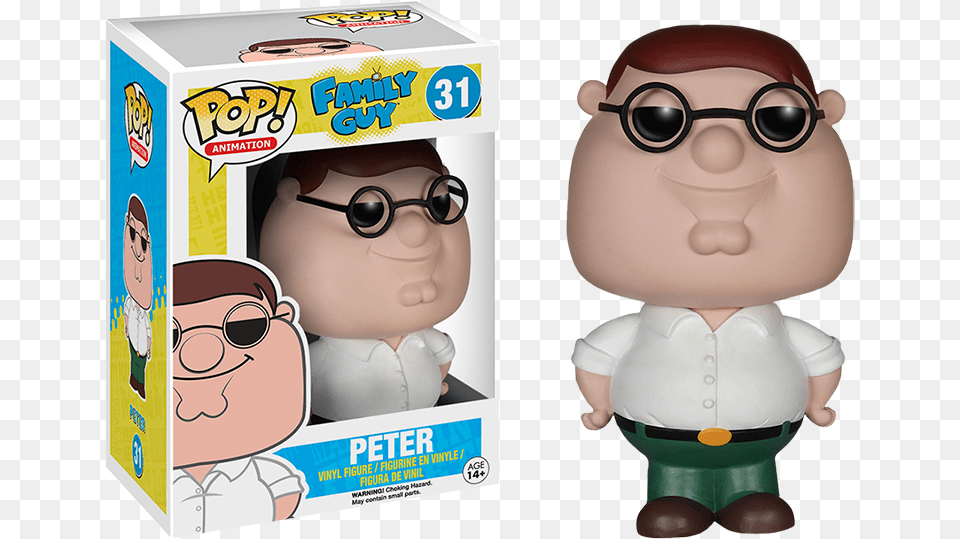 Peter Griffin Pop Vinyl Figure Funko Pop Family Guy, Accessories, Baby, Glasses, Person Free Png Download