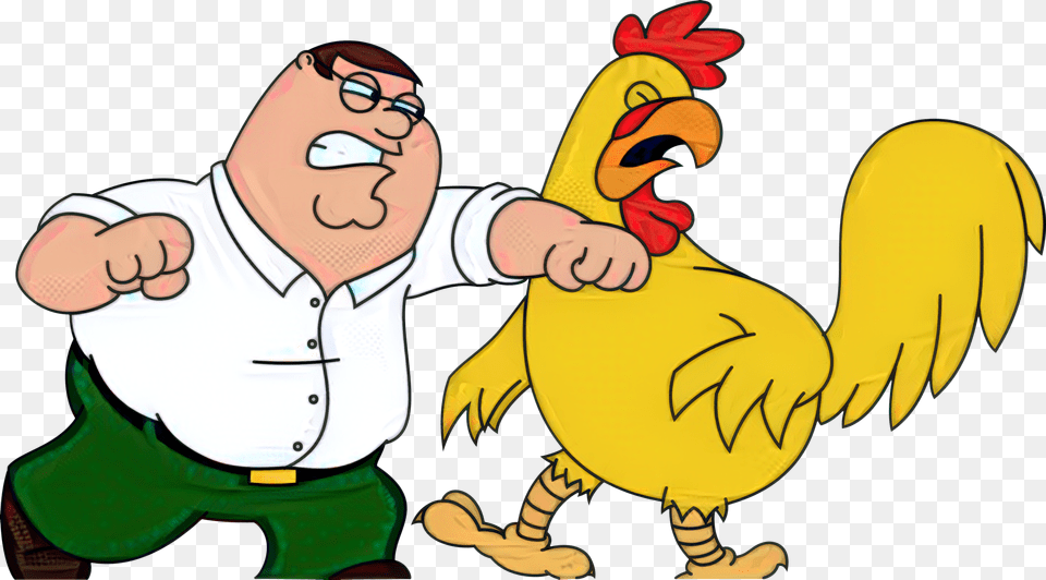 Peter Griffin Vs Chicken, Baby, Person, Cartoon, Animal Png Image