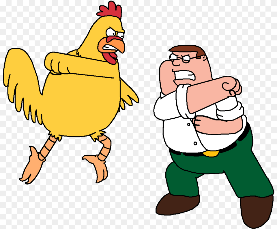 Peter Griffin Vs Ernie The Giant Chicken By Mighty Peter Griffin Angry Transparent, Baby, Person, Cartoon, Face Free Png