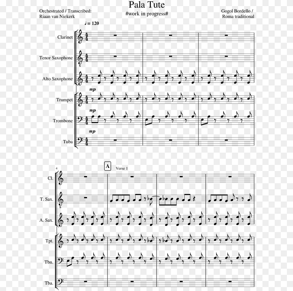 Peter Gunn Theme Trumpet Sheet Music, Gray Png