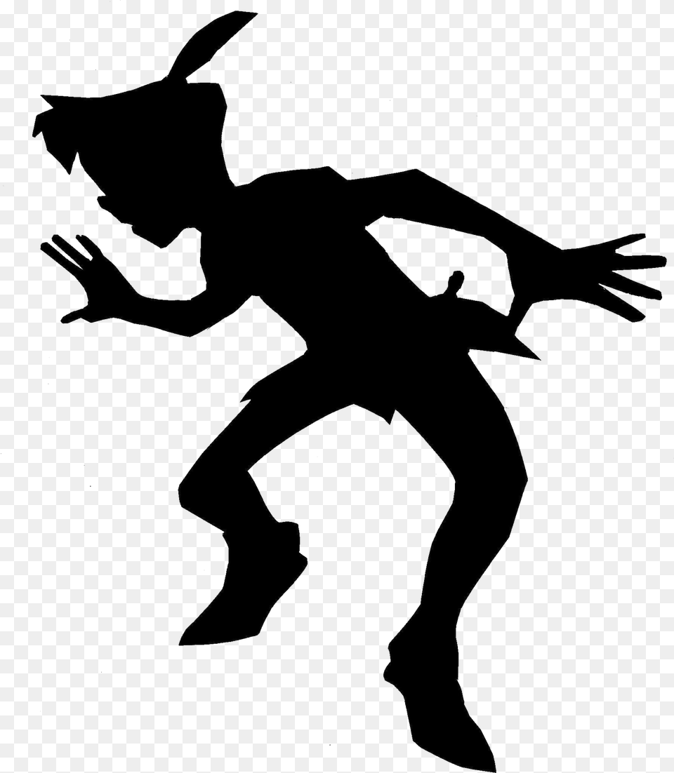 Peter Pan, Silhouette, Stencil, Person, Dancing Png