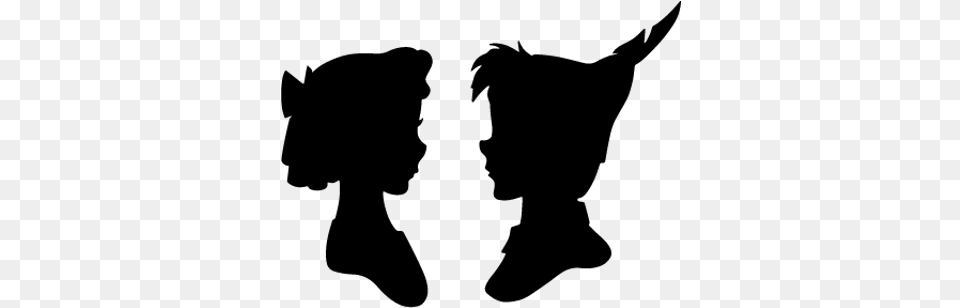 Peter Pan And Wendy Shadow, Gray Png