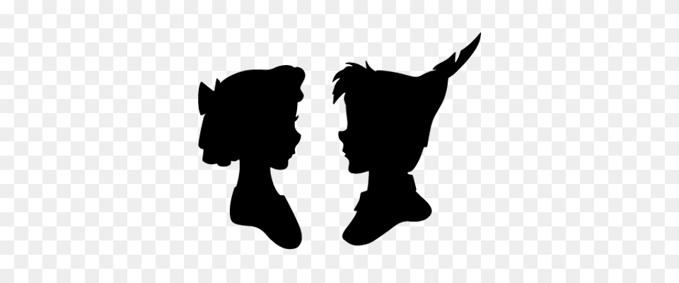 Peter Pan And Wendy Silhouette, Person, Animal, Canine, Dog Png