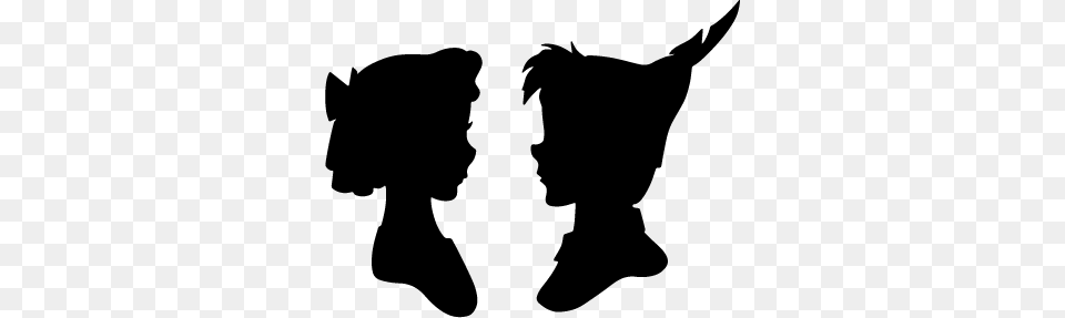 Peter Pan And Wendy Silhouette, Person, Animal, Canine, Dog Free Transparent Png