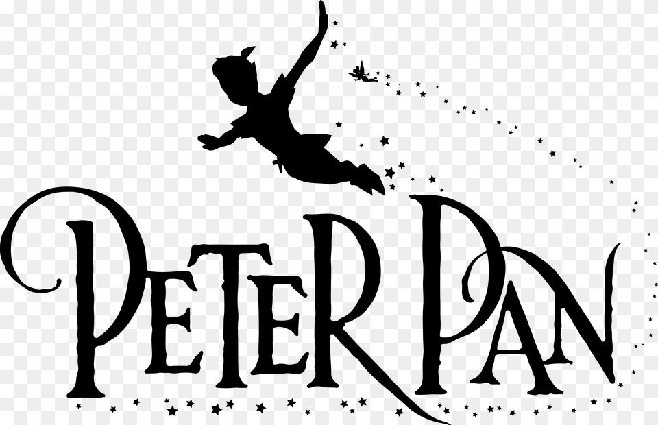 Peter Pan Black And White Clipart, Silhouette, Stencil, Animal, Bird Free Transparent Png