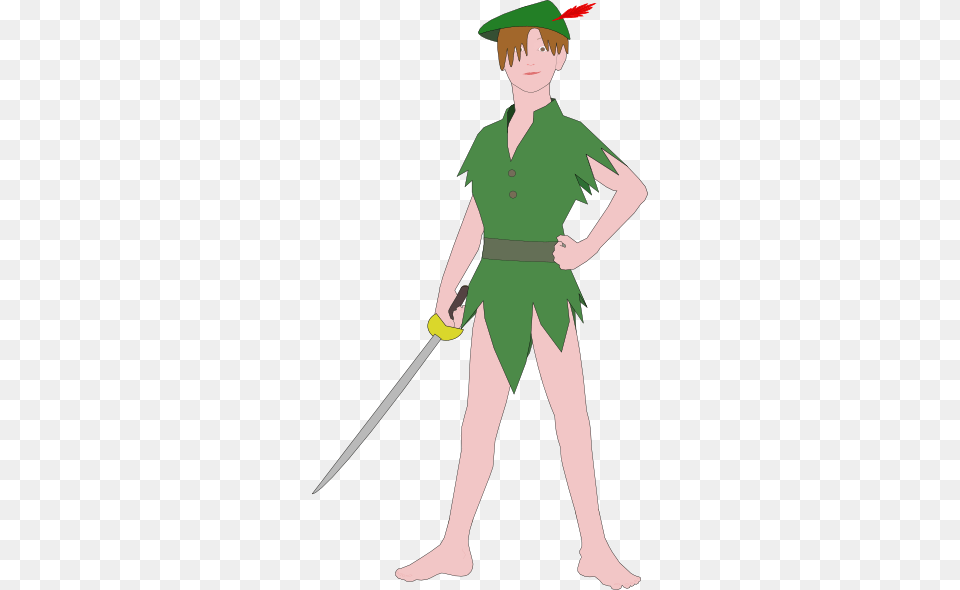 Peter Pan Cartoon Clip Art, Clothing, Costume, Person, Elf Free Png Download