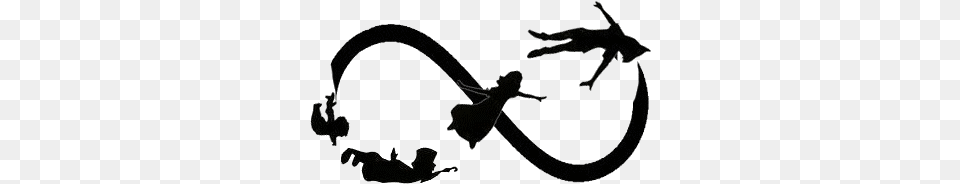 Peter Pan Infinity And Disney Peter Pan Infinity Symbol, Silhouette, Smoke Pipe Png Image