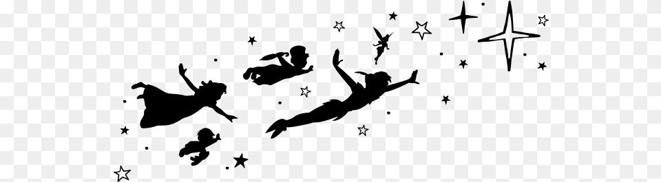 Peter Pan Peter And Wendy Drawing Wall Decal Peter Pan Silhouette, Gray Free Png