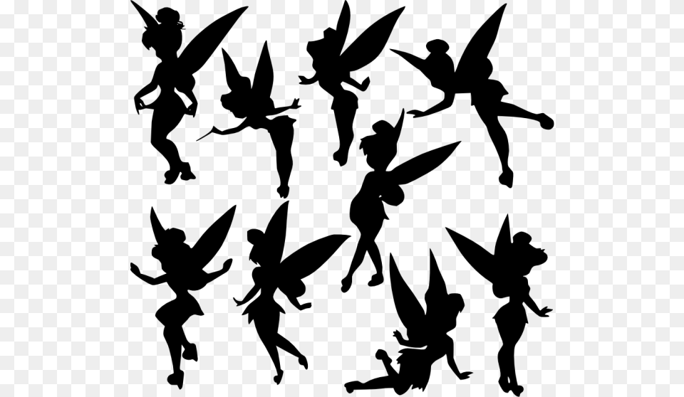 Peter Pan Tinker Bell Tinkerbell Silhouette, Stencil, Baby, Person, Adult Png Image