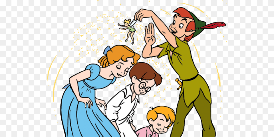 Peter Pan Wendy John And Michael, Book, Comics, Publication, Person Png Image