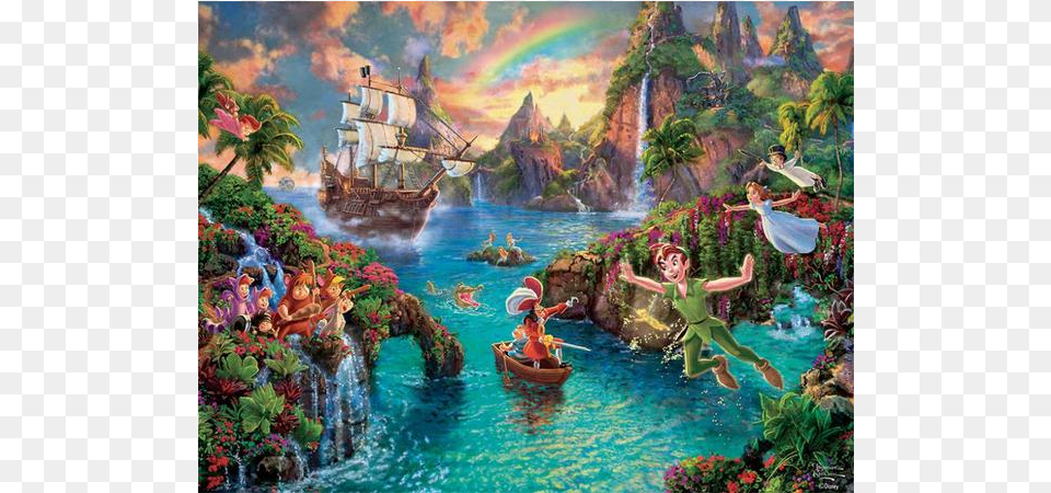 Peter Pan39s Neverland Thomas Kinkade Peter Pan39s Neverland, Art, Painting, Outdoors, Vegetation Free Transparent Png