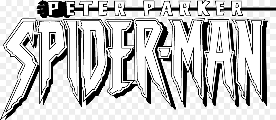 Peter Parker Spider Man Logo Black And White Peter Parker Spiderman Logo, Book, Publication, Text, Outdoors Free Transparent Png