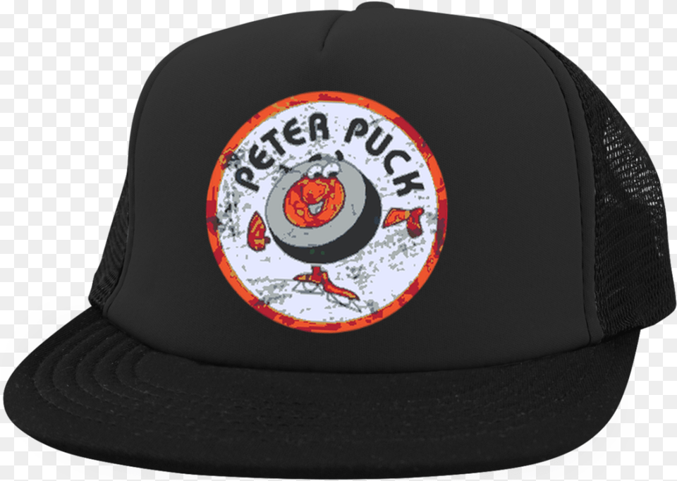 Peter Puck Embroidered Trucker Hat With Snapback New Era Spurs Nba, Baseball Cap, Cap, Clothing, Helmet Png