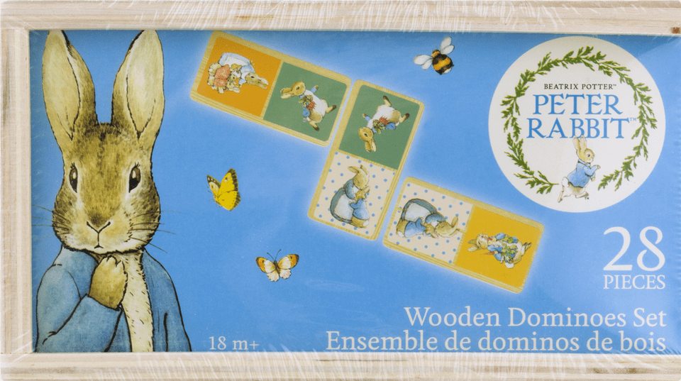 Peter Rabbit Beatrix Potter Wooden Dominoes Set 18m Rabbit, Person, Plate, Animal, Fish Free Png Download