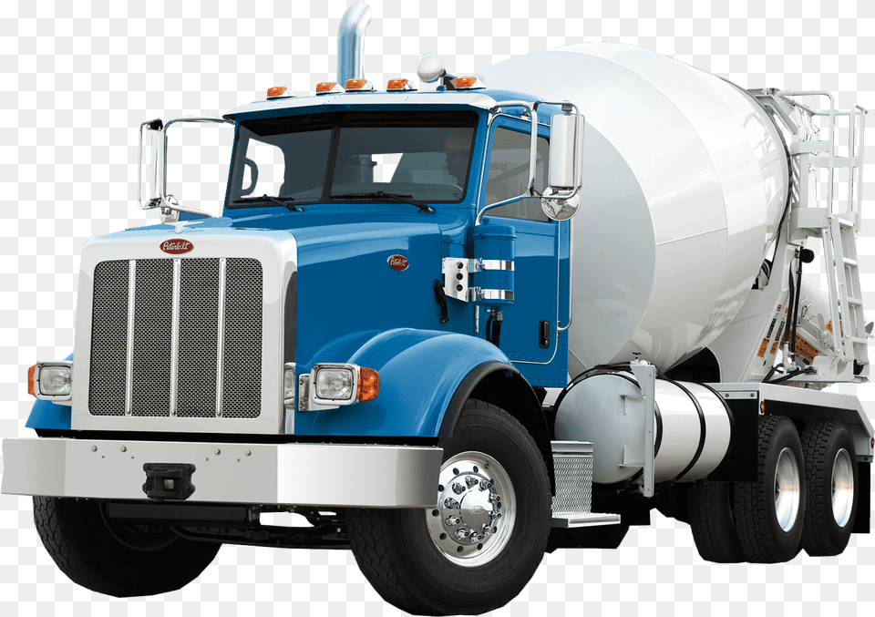 Peterbilt Concrete Mixer Truck Cement Mixer Truck, Trailer Truck, Transportation, Vehicle, Machine Free Transparent Png