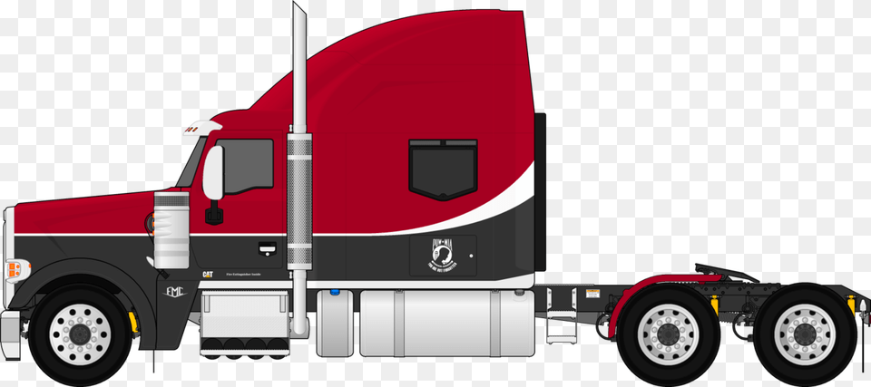 Peterbilt Drawing Side View Semi Truck Side View Clipart, Trailer Truck, Transportation, Vehicle, Moving Van Png