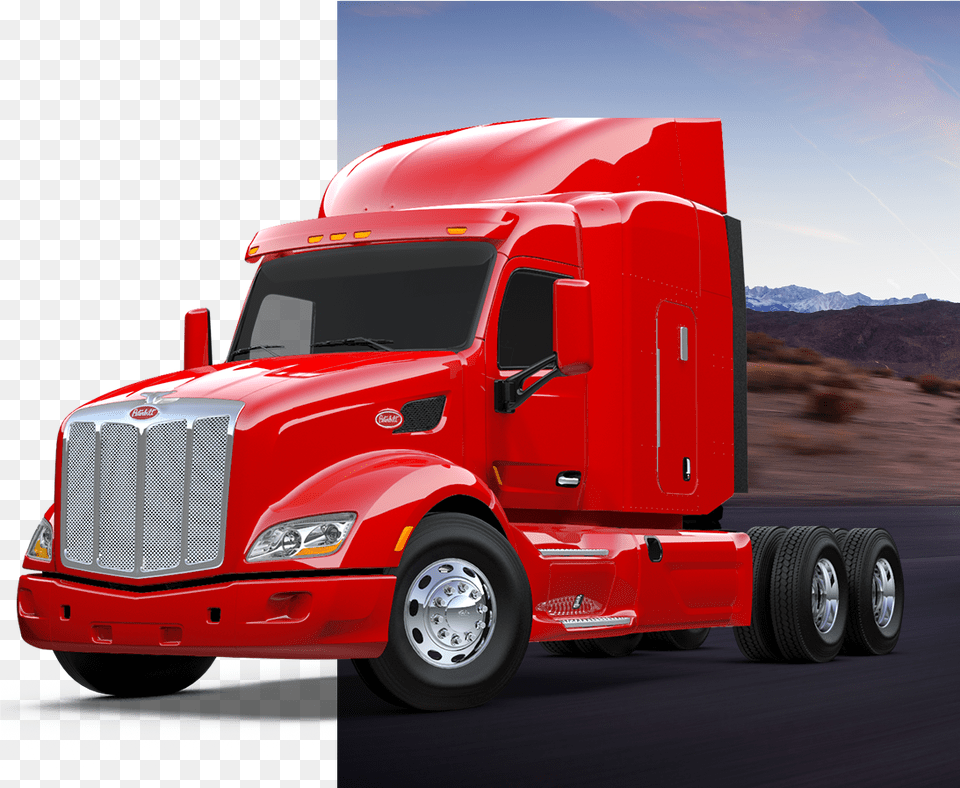 Peterbilt On Highway Truck, Trailer Truck, Transportation, Vehicle, Machine Png