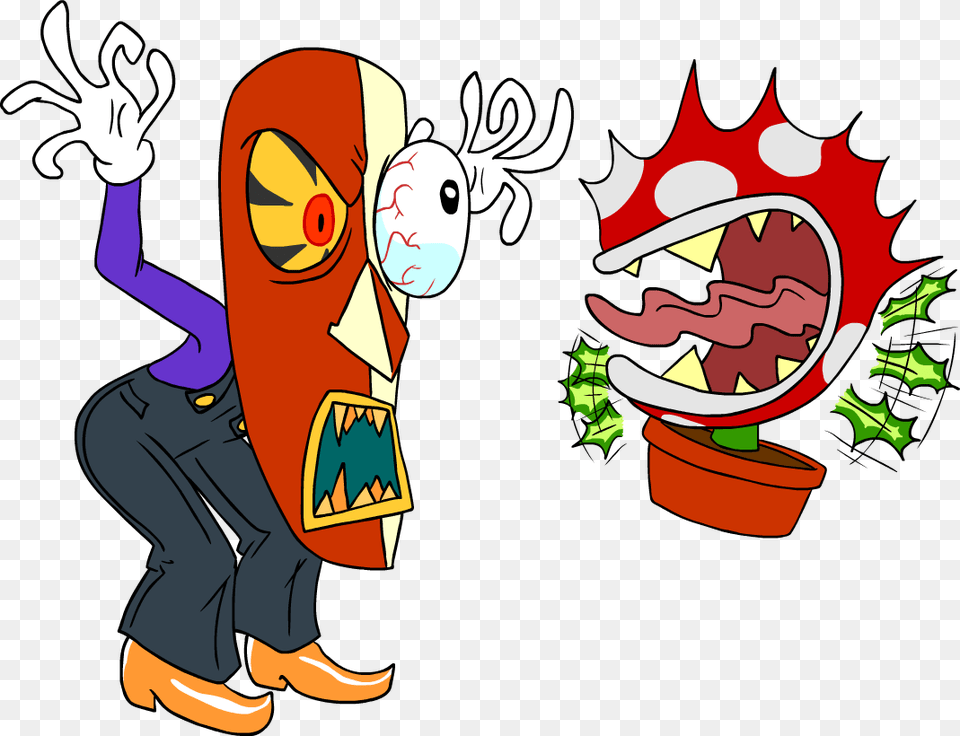 Petey The Pusilanimous Piranha Plant Waluigi And Piranha Plant, Person, Cartoon Free Png