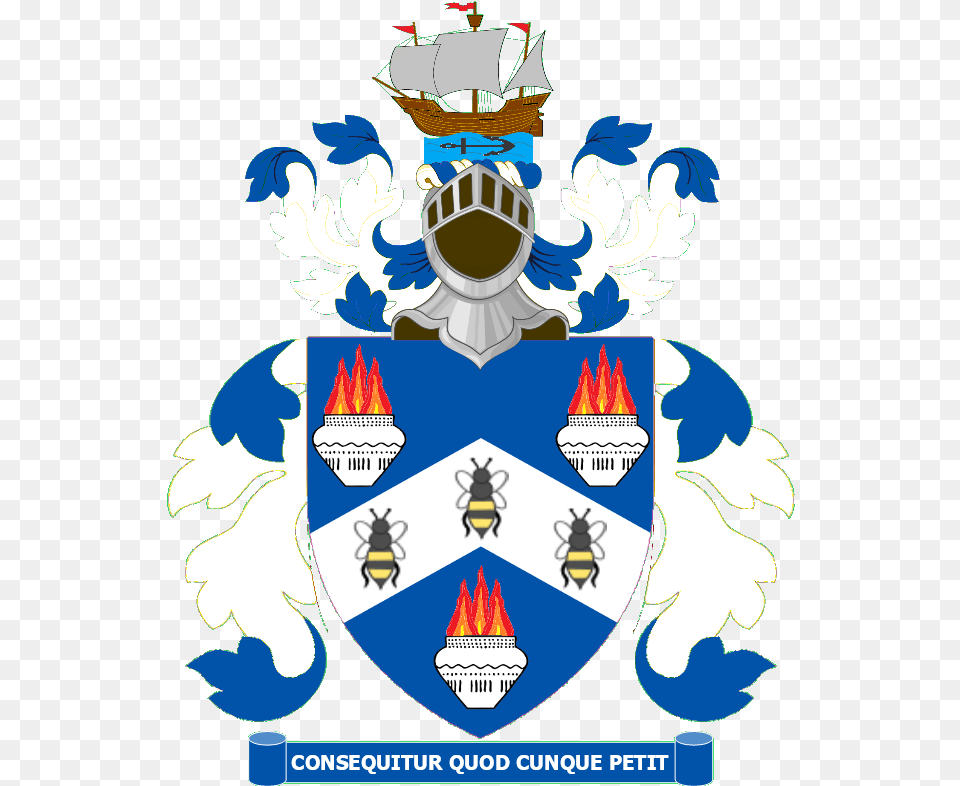 Petit Achievement Family Crest The Coat Of Arms Of William Penn, Emblem, Symbol, Logo, Armor Free Png Download