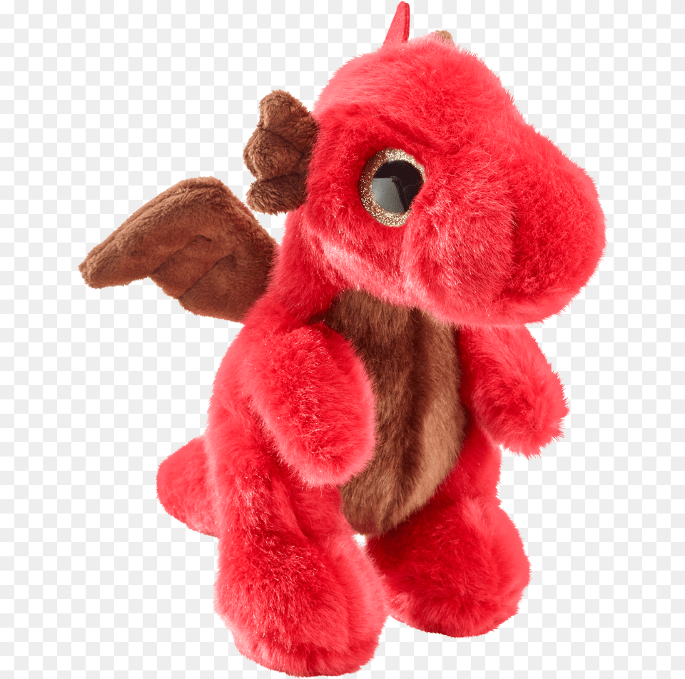 Petjes Glitter Eyes Red Dragon Soft Toy 20cm Stuffed Toy, Plush Png