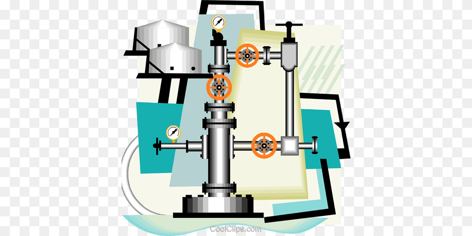 Petroleum Industry With Pipeline Gauges Royalty Vector Clip, Machine, Bulldozer Free Transparent Png