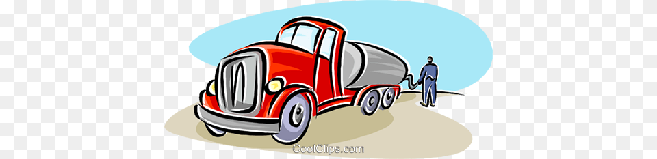 Petroleum Truck Royalty Free Vector Clip Art Illustration, Vehicle, Transportation, Person, Tool Png Image