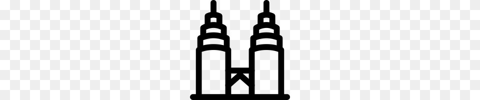Petronas Twin Towers Icons Noun Project, Gray Free Transparent Png