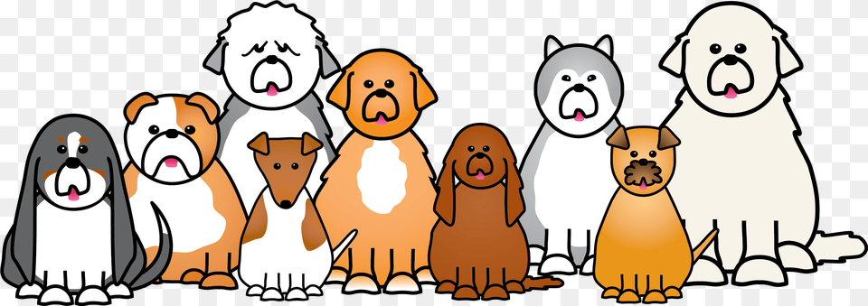 Pets Group Of Cartoon Dogs, Animal, Mammal, Wildlife, Bear Free Transparent Png