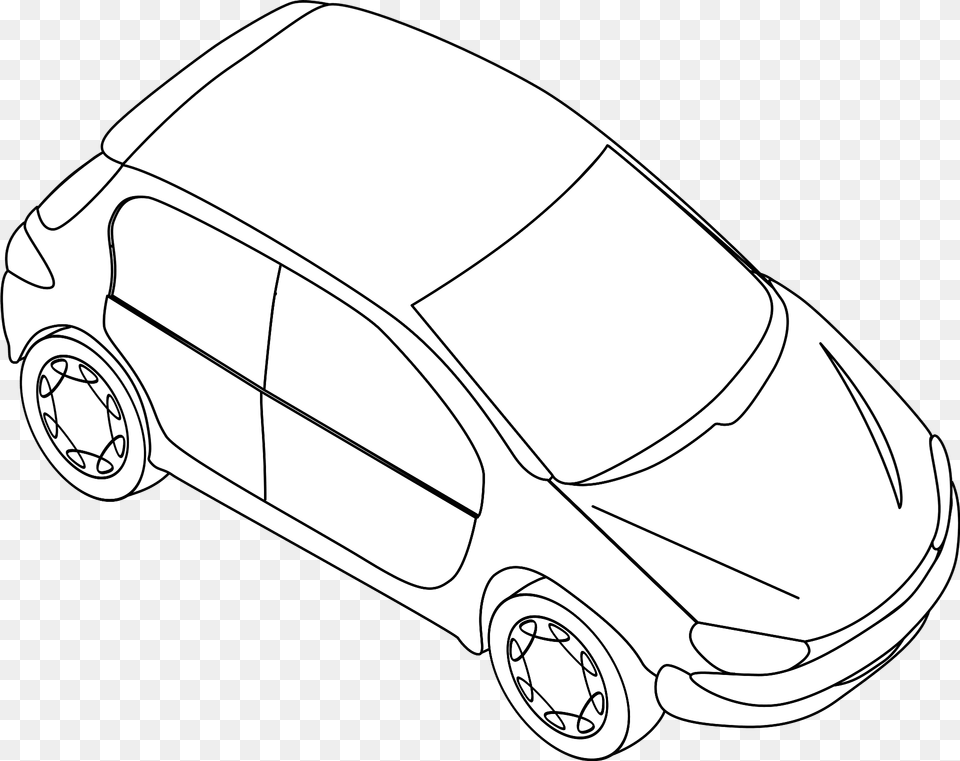 Peugeot 206 Outline Clipart, Lawn, Tool, Device, Plant Free Png Download