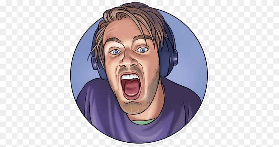 Pewdiepie Cartoon, Photography, Person, Head, Face Free Png