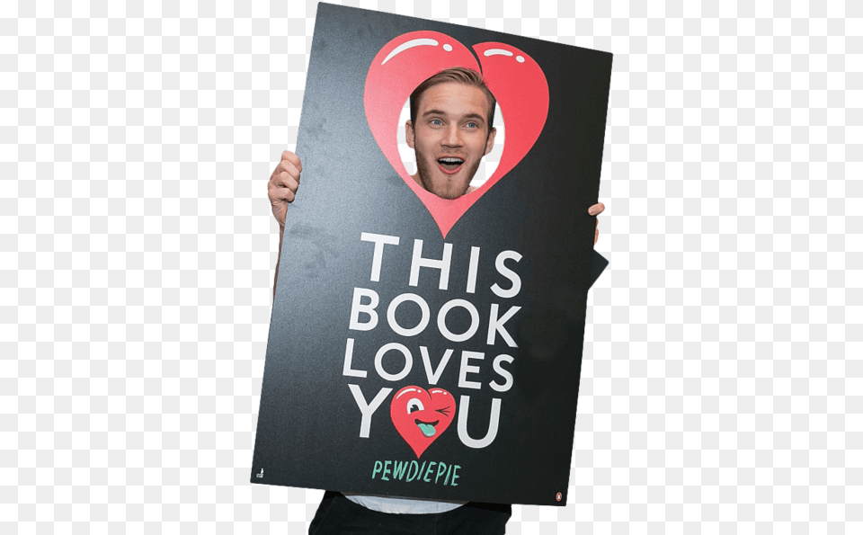 Pewdiepie Holding A Sign, Adult, Person, Woman, Female Free Transparent Png