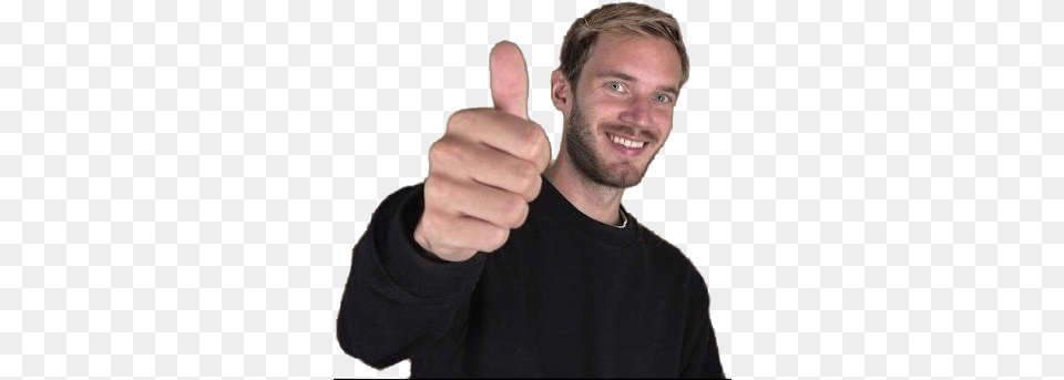 Pewdiepie Youtuber Pewdiepie Doing A Thumbs Up, Body Part, Finger, Hand, Person Png Image