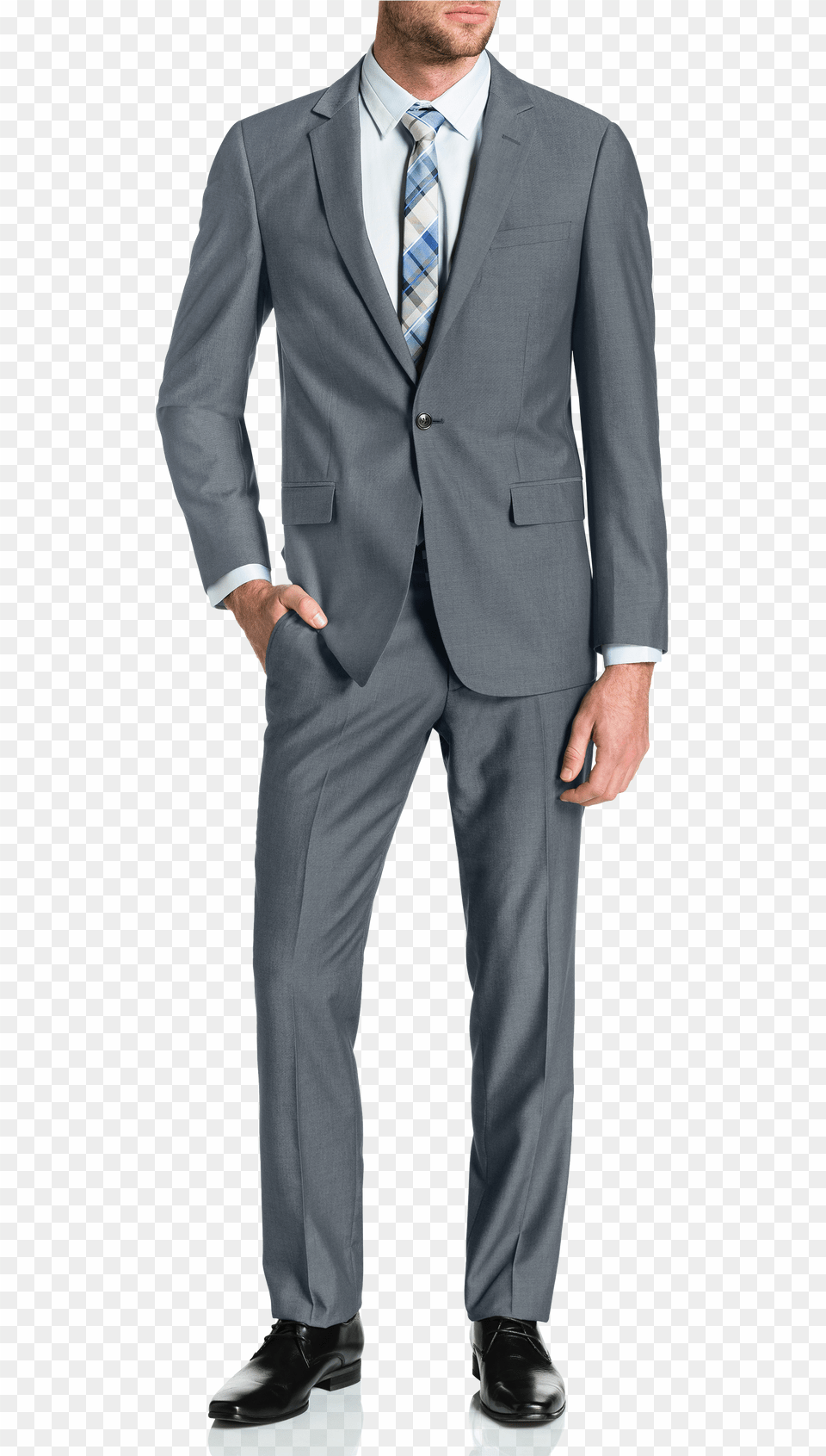 Pewter Lincoln 1 Button Suit Tuxedo, Clothing, Formal Wear, Person, Man Png Image