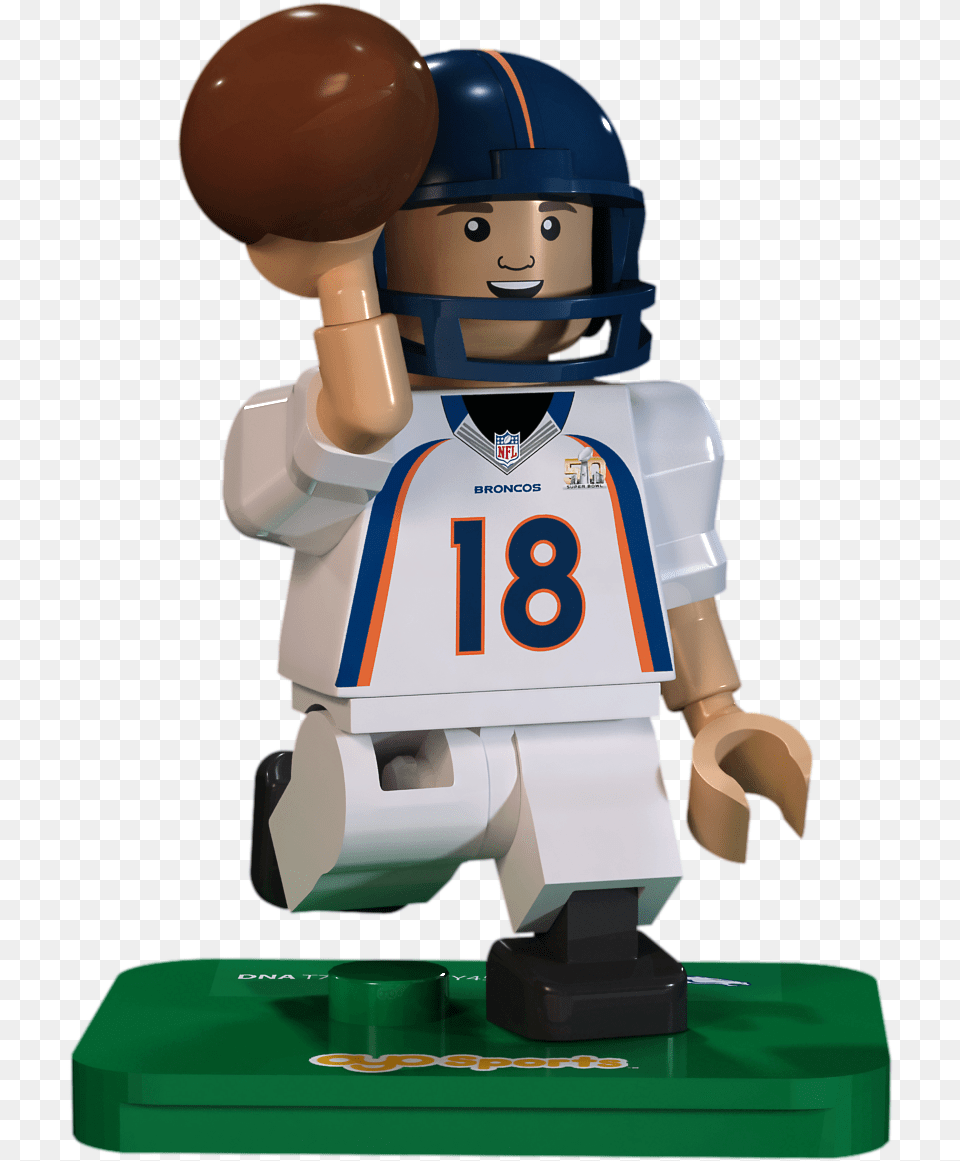 Peyton Manning Mini Figure Nfl Oyo Sports Super Bowl, Helmet, Toy, Sport, Playing American Football Free Png