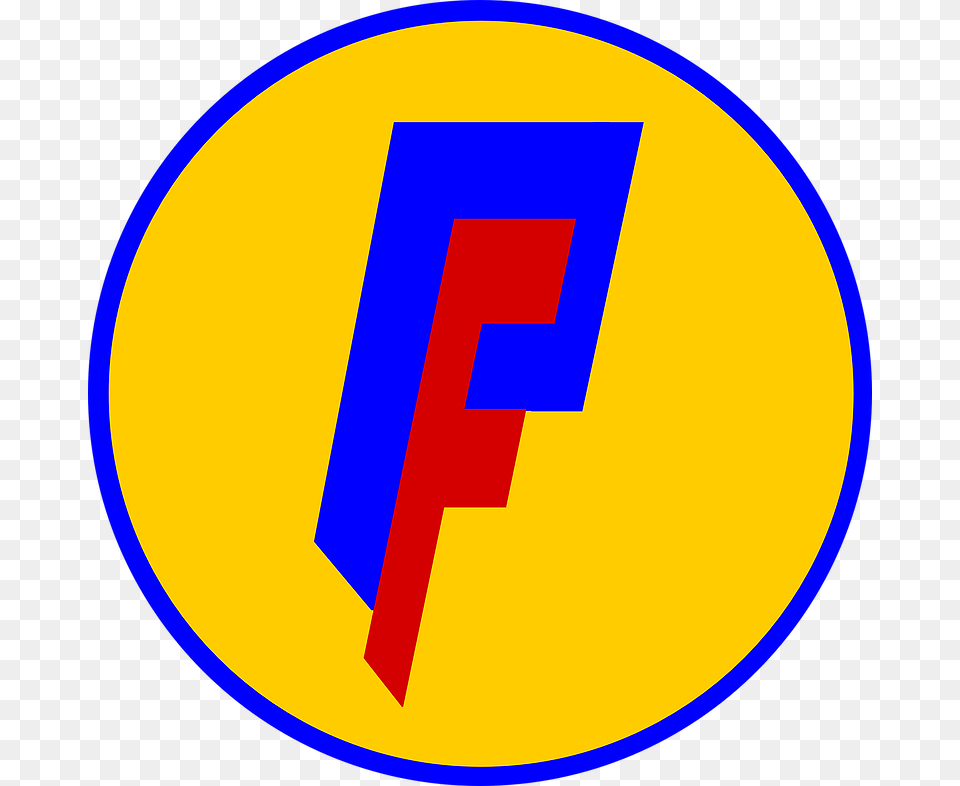Pf With Gold Blue Ring Circle, Logo, Text Png Image