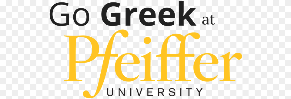 Pfeiffer Go Greek Logo Pfeiffer University, Text Png Image