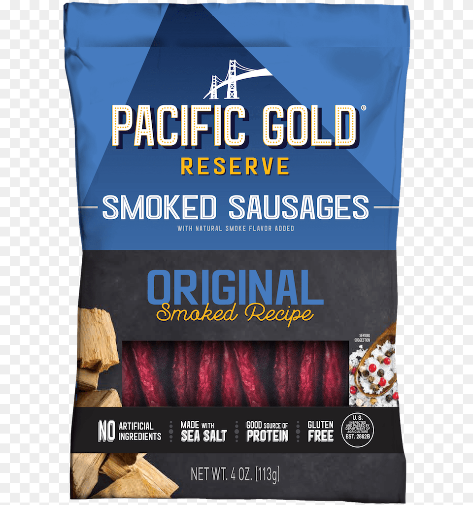 Pgr Original Smoked Sausages 4 Oz, Advertisement, Book, Poster, Publication Free Png
