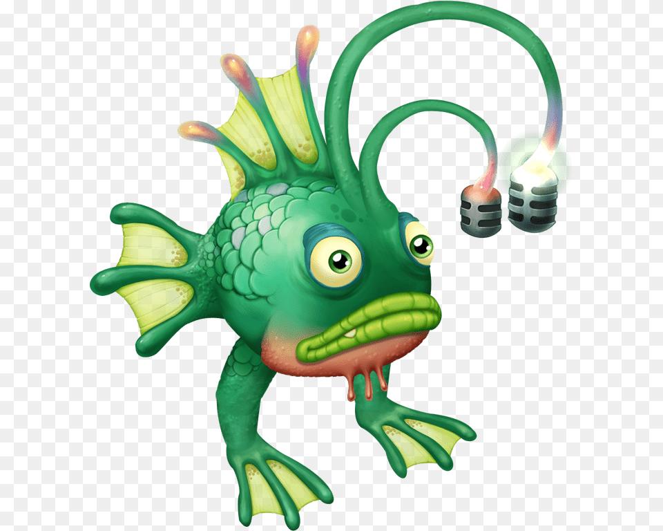 Phangler Adult With Two Microphones, Green, Toy, Animal, Lizard Free Png