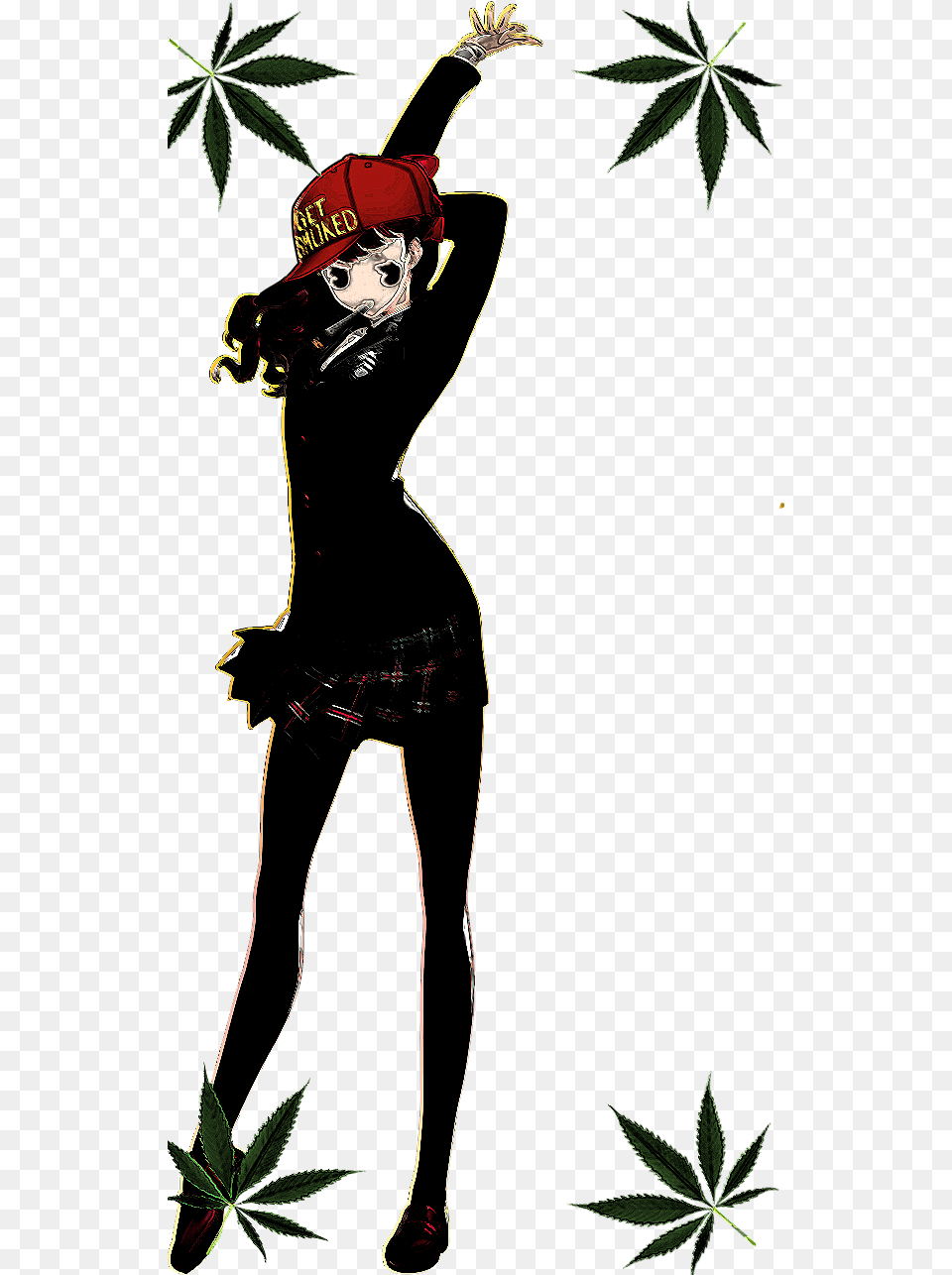 Phansite Forum Persona 5 New Girl, Leaf, Plant, Weed, Person Free Transparent Png
