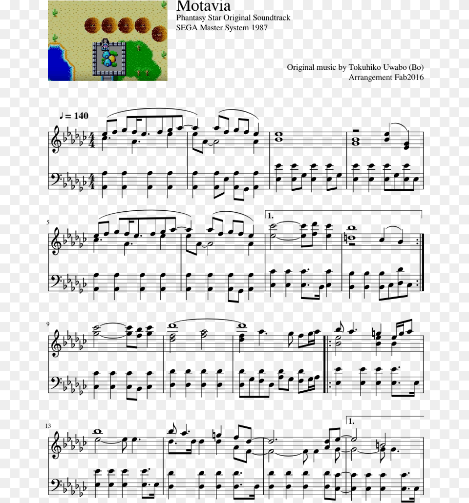 Phantasy Star Original Soundtrack Sega Master System Sheet Music Free Png