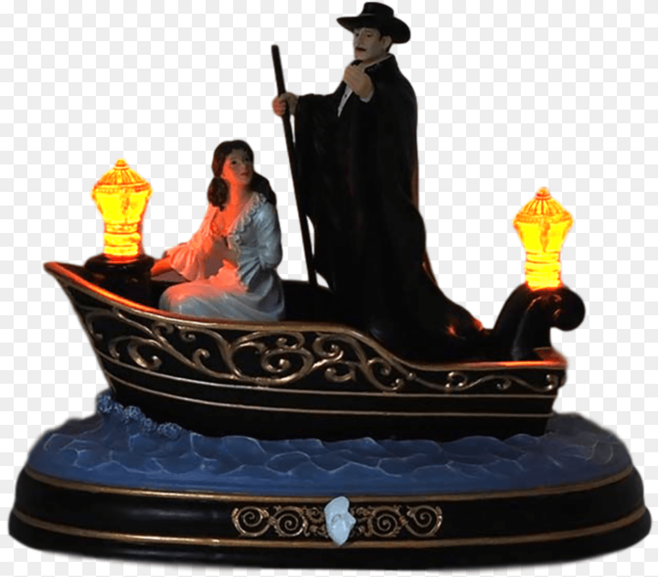 Phantom Amp Christine Journey To The Lair Figurine Phantom Of The Opera Boat Design, Adult, Person, Woman, Female Free Png