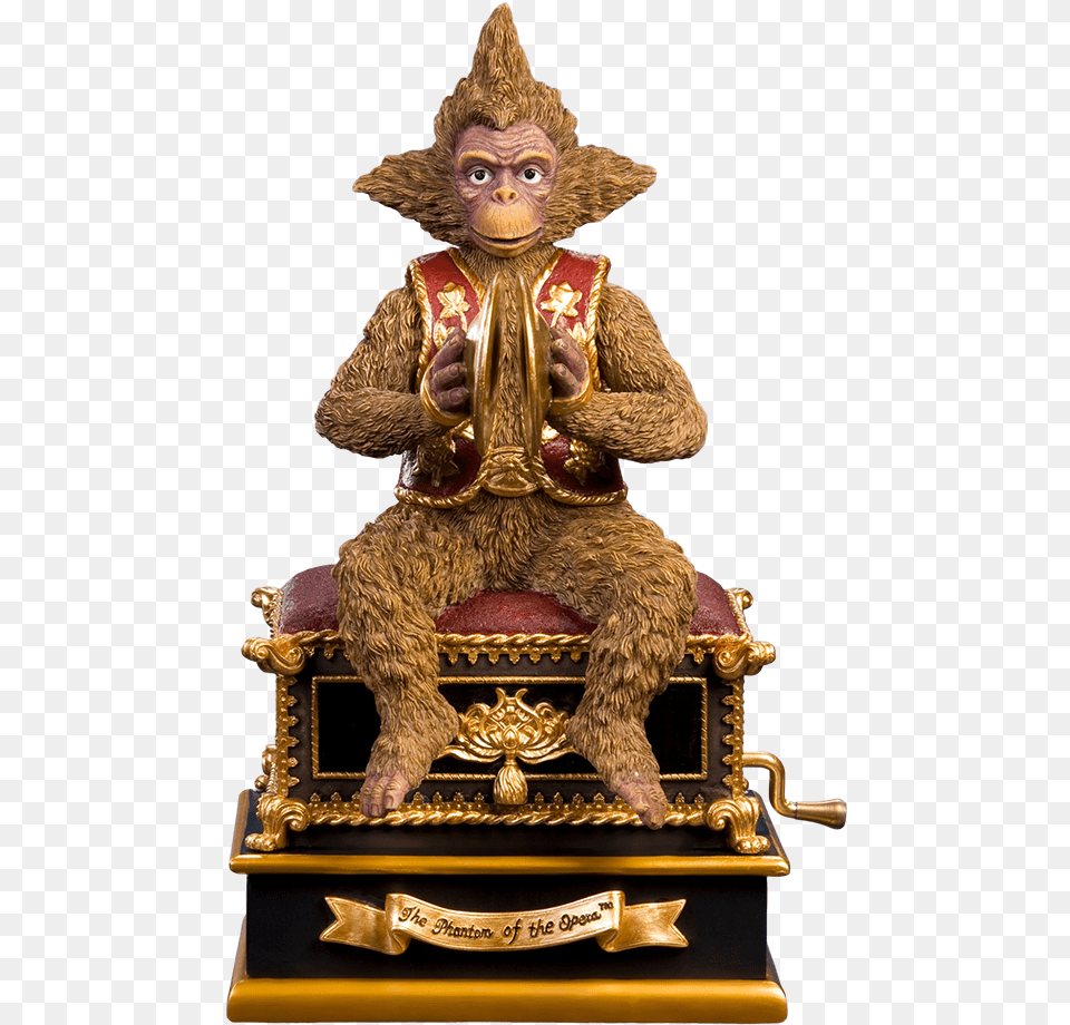 Phantom Of The Opera Large Monkey Music Box Phantom Of The Opera, Bronze, Figurine, Furniture, Animal Free Png