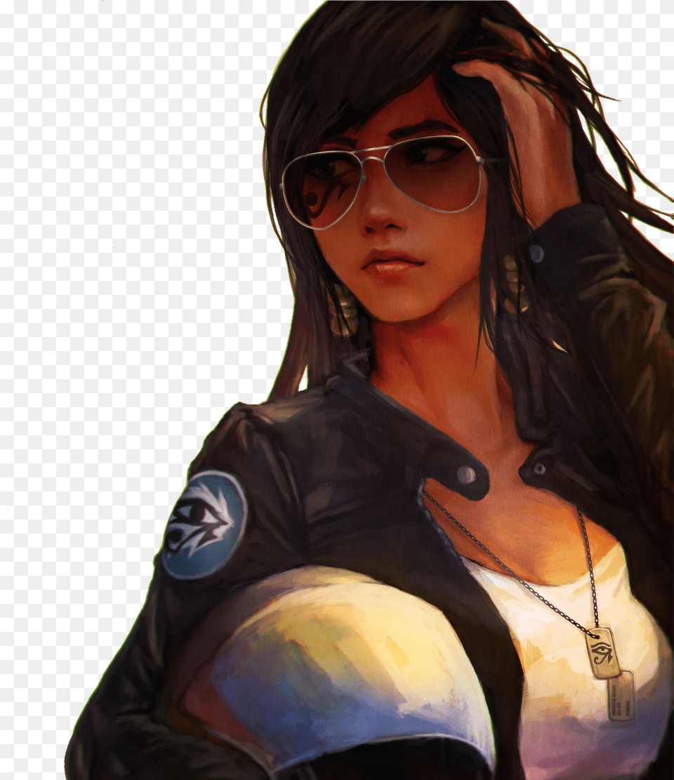 Pharah Overwatch Casual, Accessories, Sunglasses, Person, Jacket Free Transparent Png