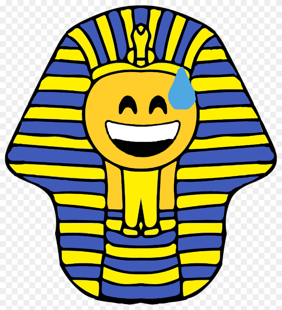 Pharaoh Smiley Big Smile Water Drop Clipart, Clothing, T-shirt, Face, Head Png Image
